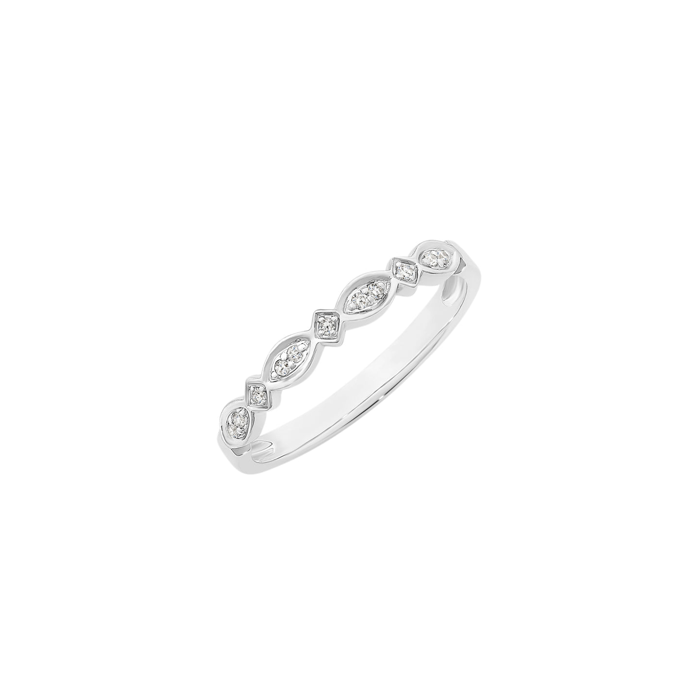 9k white gold diamond ring