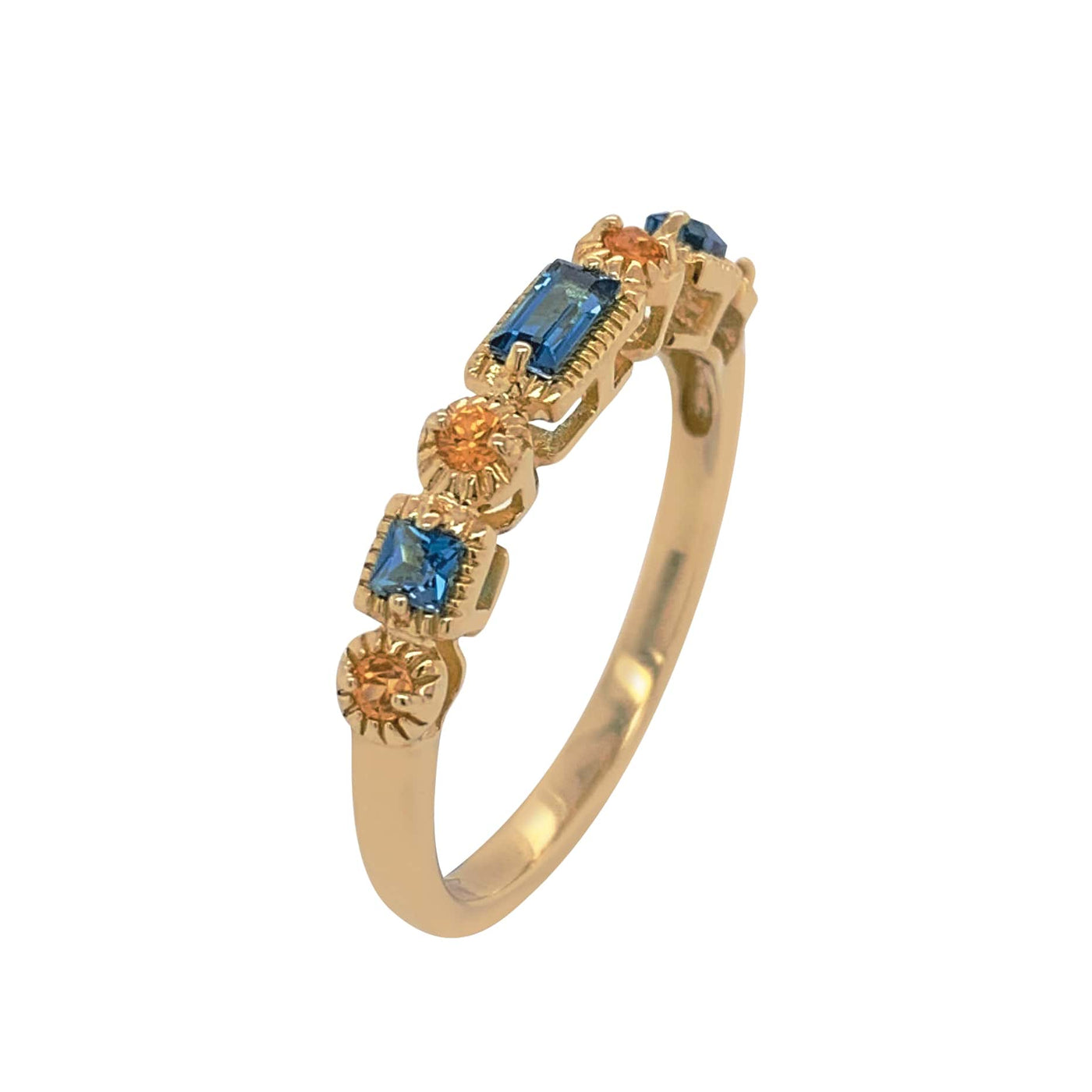 9k Blue Topaz & Sapphire Dress Ring
