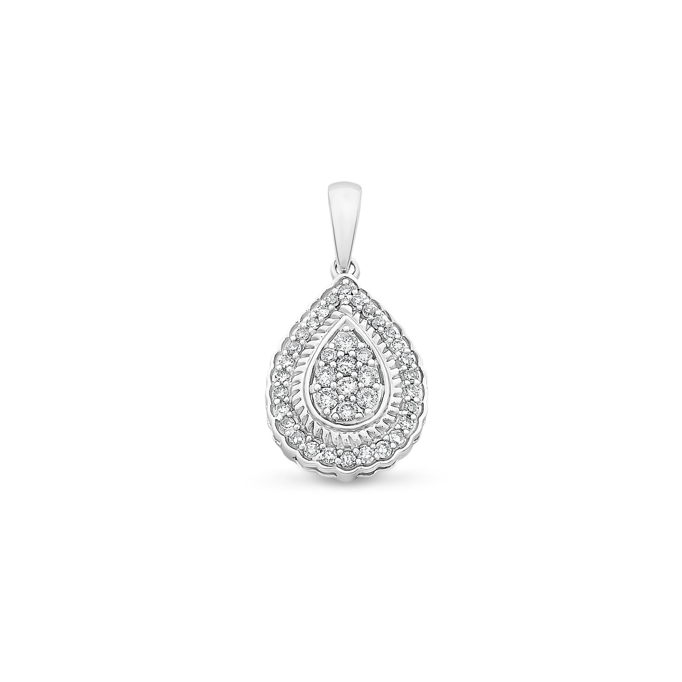 Diamond pendant in 9k white gold
