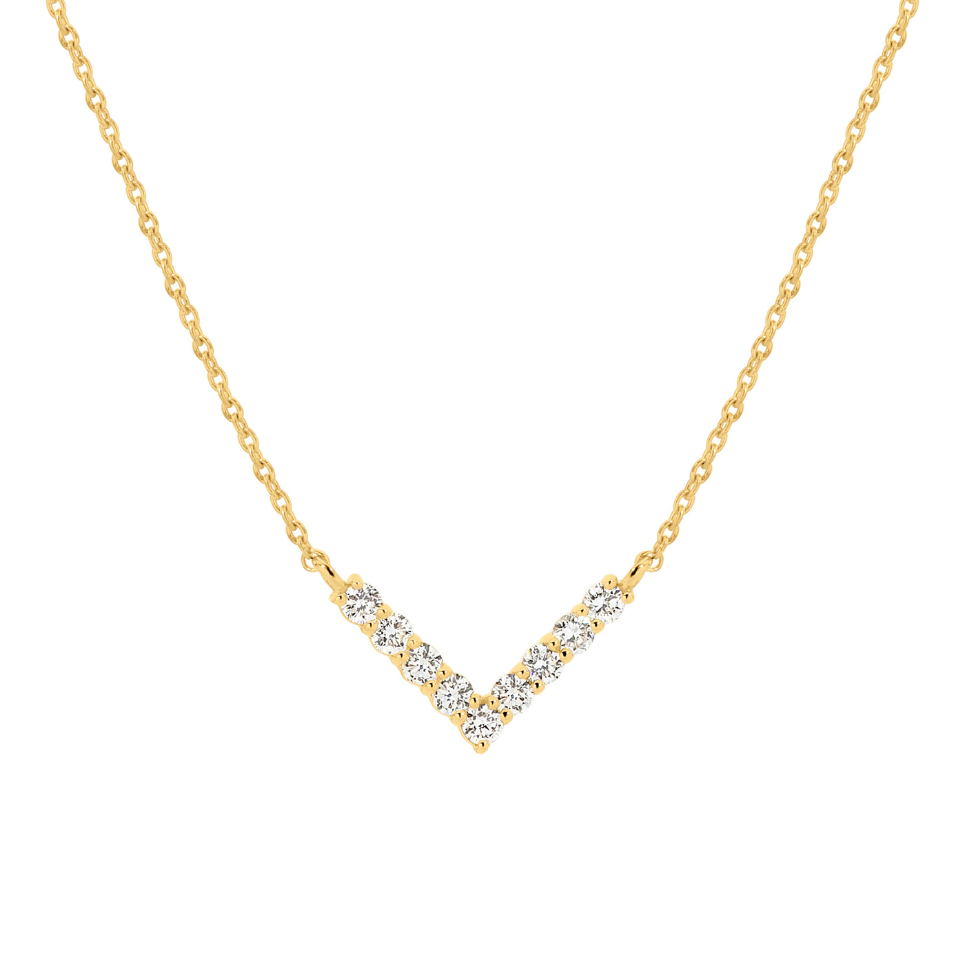 9ct yellow gold Biron Laboratory Grown Diamond V necklace