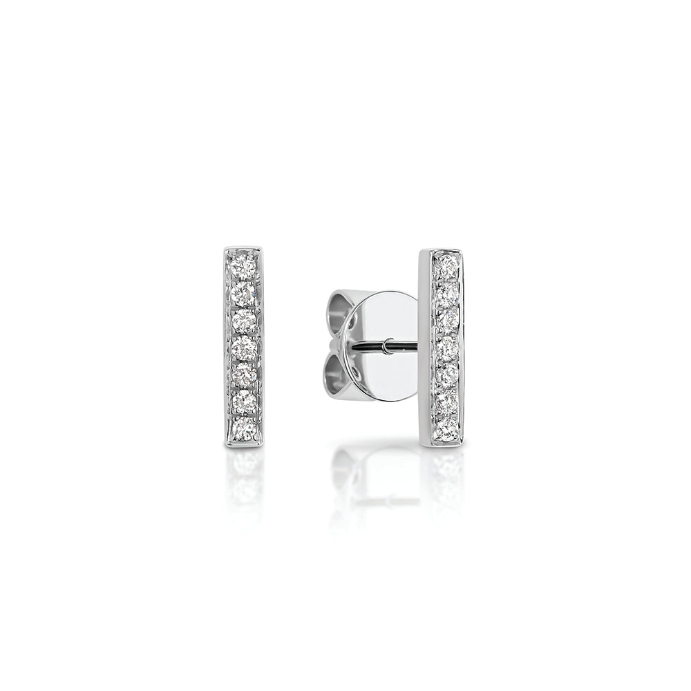 Diamond Bar Earrings. Crafted in 9k Yellow Gold