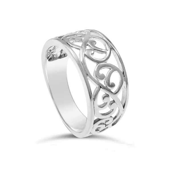 .925 Sterling Silver Filigree Ring