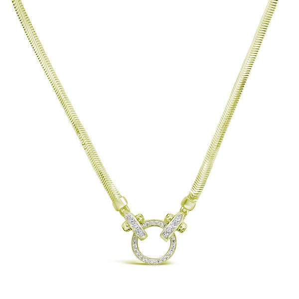 .925 Sterling Silver Gold Plated CZ Necklace