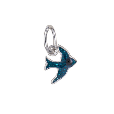 Sterling Silver Blue Bird Charm.