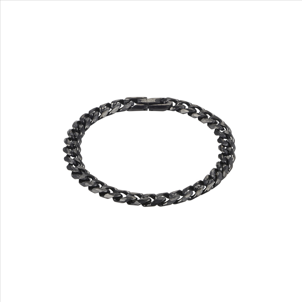 IP Black Stainless Steel Curb-link Chain Bracelet