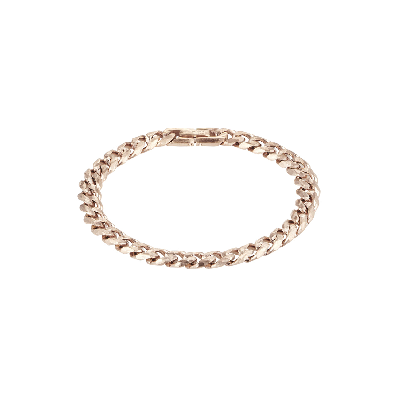 IP Rose Gold Stainless Steel Curb-link Chain Bracelet