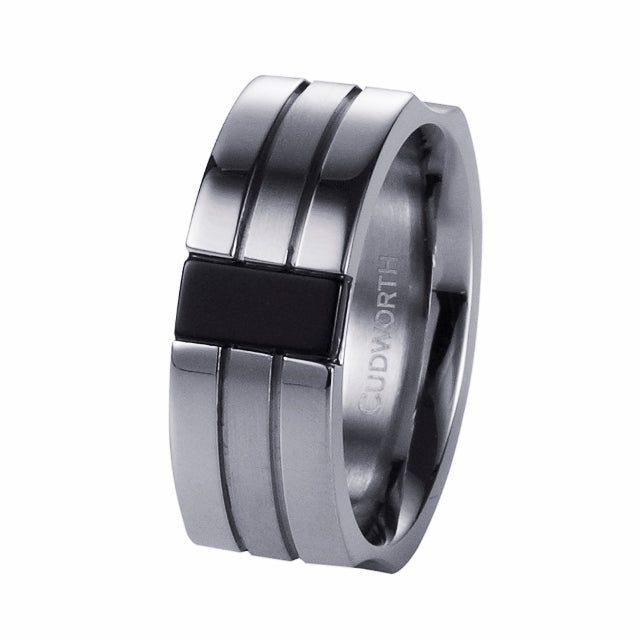 Stainless Steel/Onyx Ring