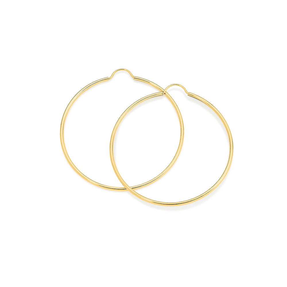 9k Yellow Gold Plain Hoop Earrings
