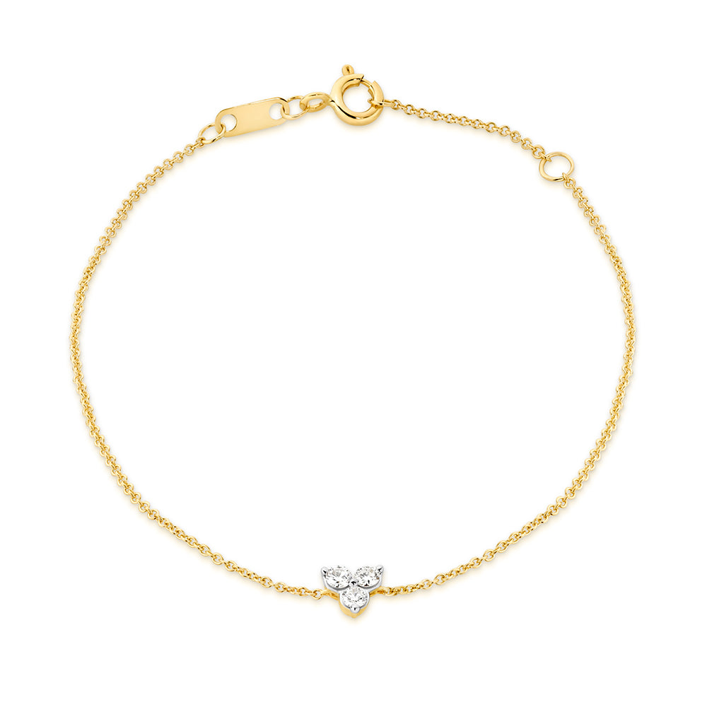 9k Yellow Gold Diamond Bracelet