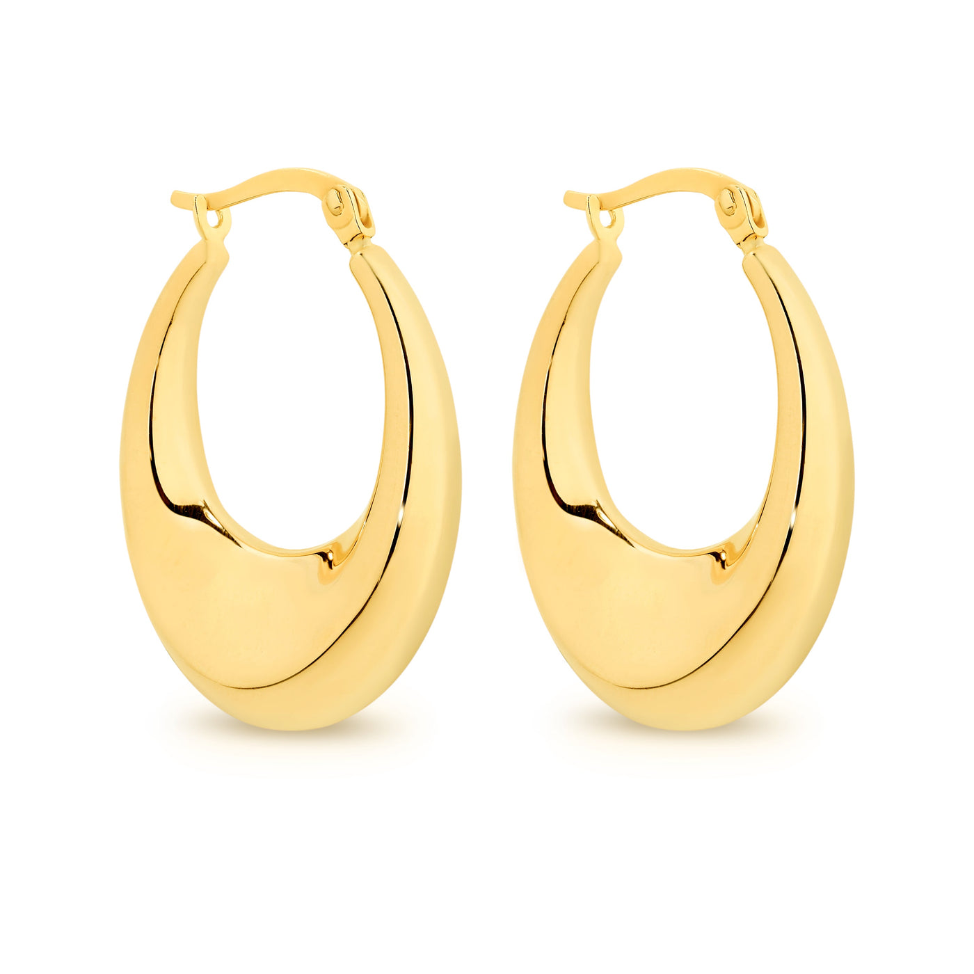 9k Yellow Gold & Sterling Silver Bonded Hoop Earrings