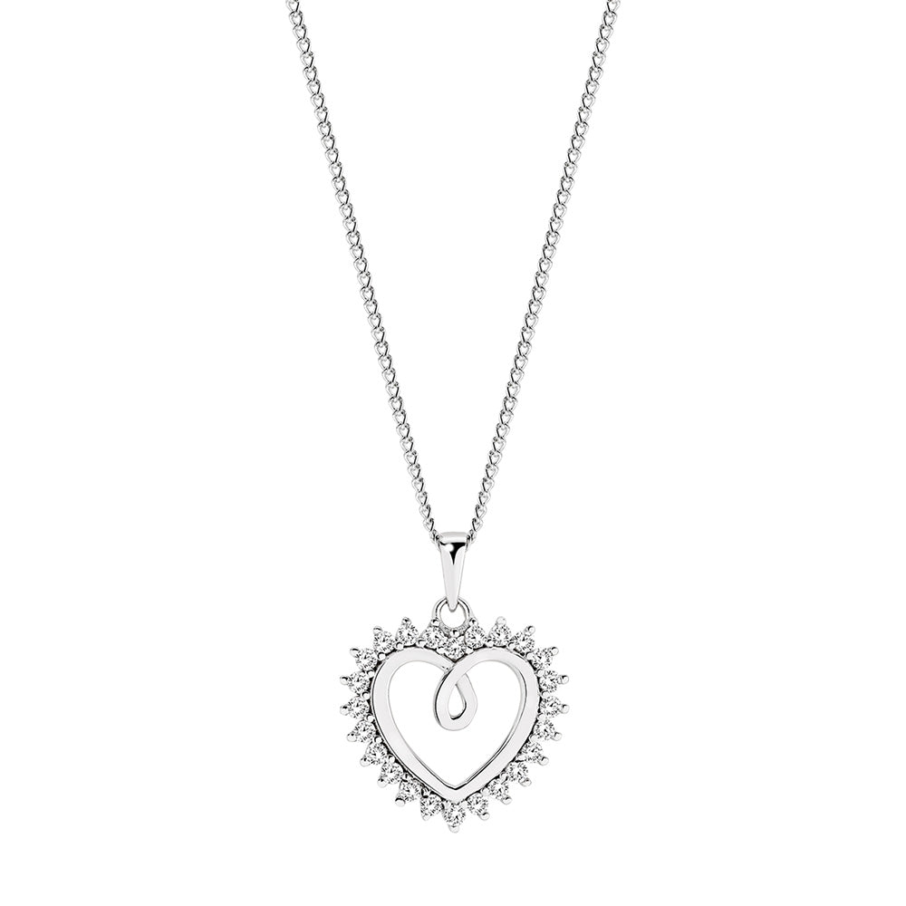 Sterling Silver CZ Infinity Heart Pendant