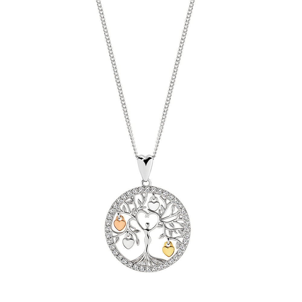 Sterling Silver CZ Tree of Life Pendant
